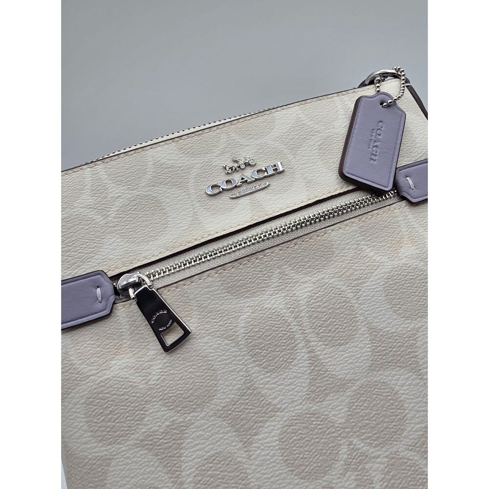 Coach Mini Rowan File Bag Crossbody Purse in Chalk White Lavender - Picture 3 of 16